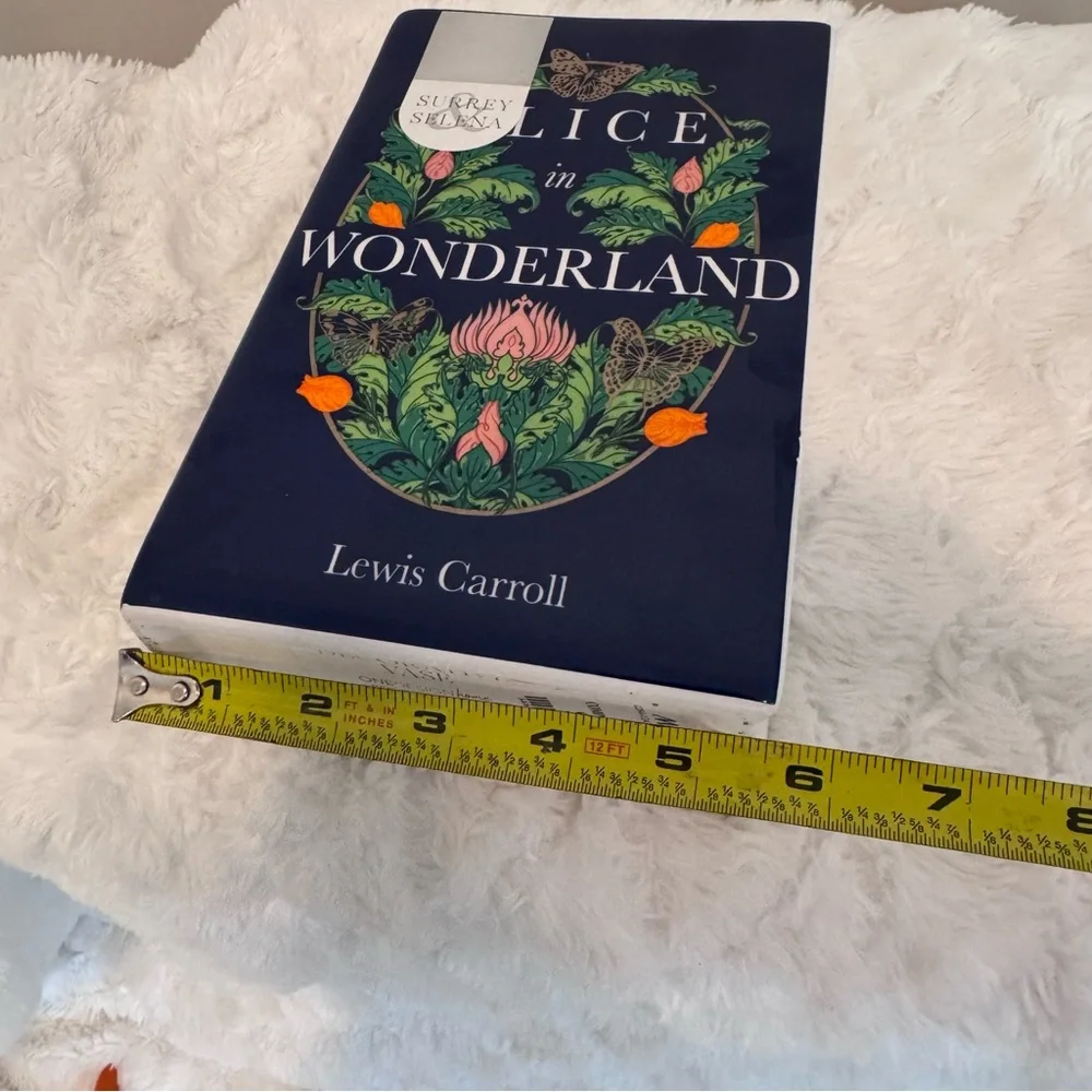 Ceramic Faux Book Shaped Vase Alice In Wonderland Whimsical Garden Decor NEW